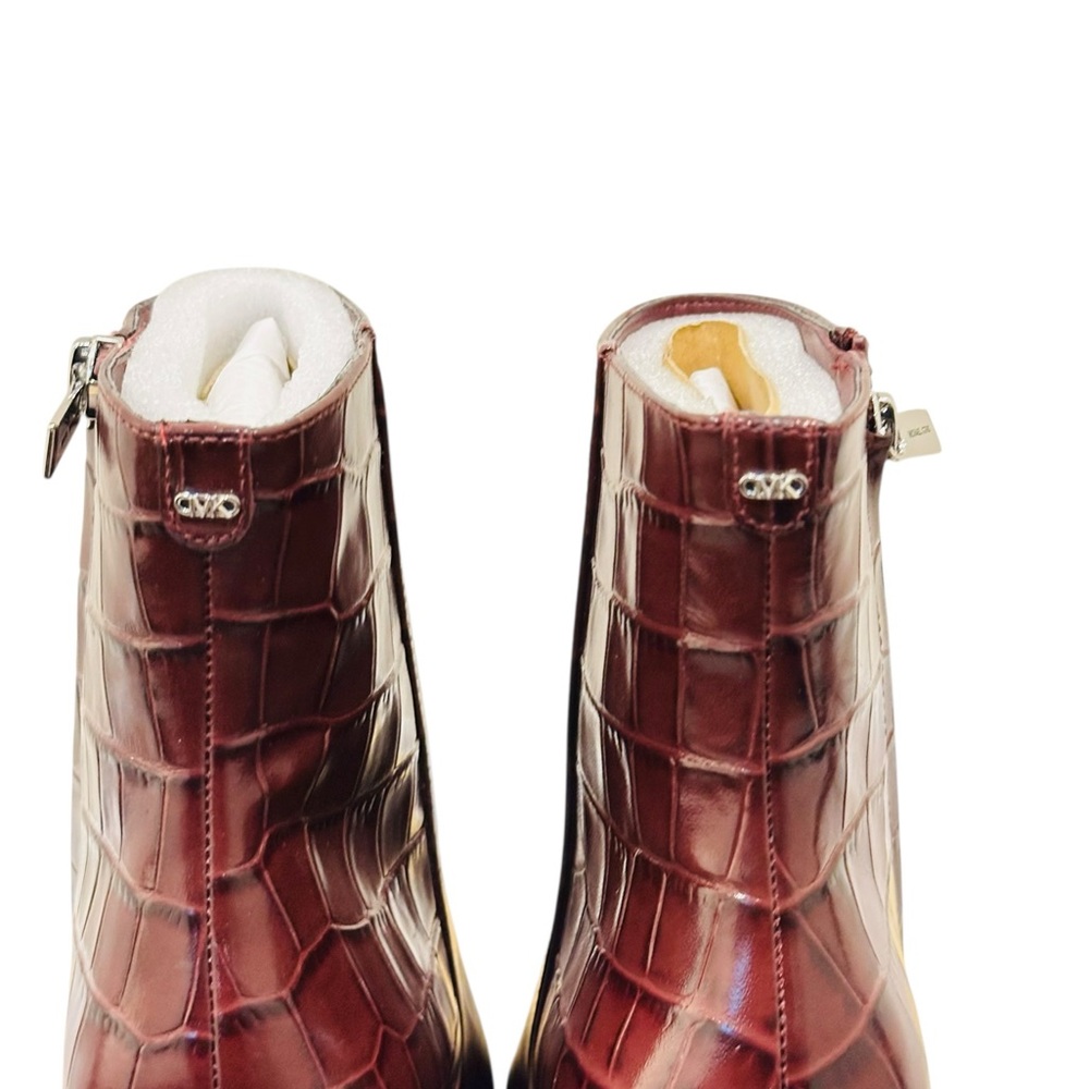 ✨ Michael Kors Selina Heeled Bootie – Oxblood Leather – Size 7.5M - Picture 10 of 15